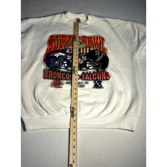 Vintage 1999 Superbowl Denver Broncos vs Atlanta Falcons Sweatshirt Size XL - Picture 6 of 8